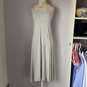 Lularoe grey and white striped strapless dress size XS